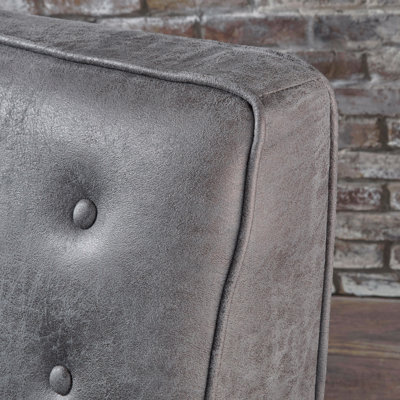 Fabric Recliner Chair Mid-Century Modern Recliner Pushback Single Recliner Sofa With Thicker Seat Cushion Tufted Upholstered Sofa With Wooden Leg For
