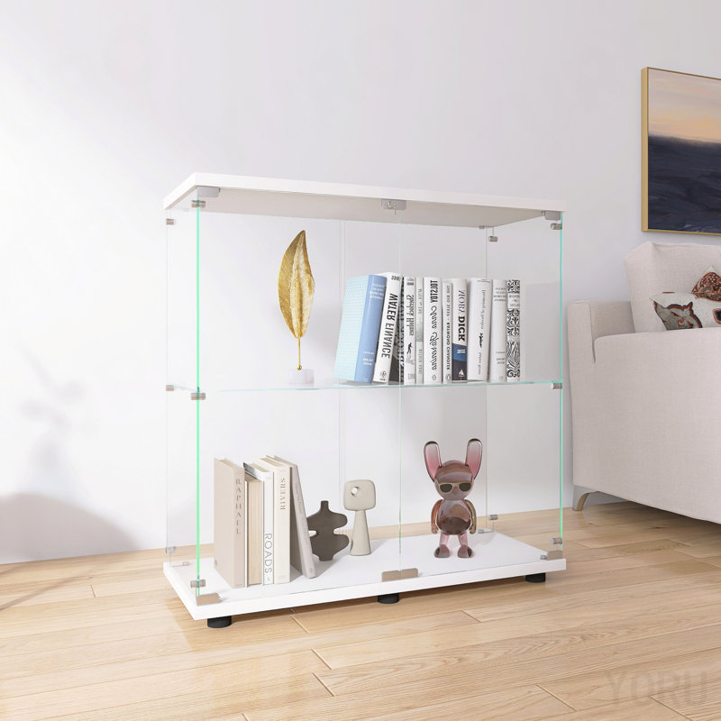 Vitrine 33 po, 2 tablettes, sur pied - standard