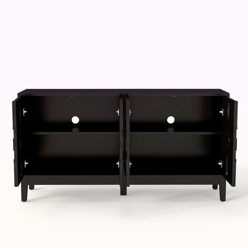 Buffet 60,5 "Mid Century, Noir