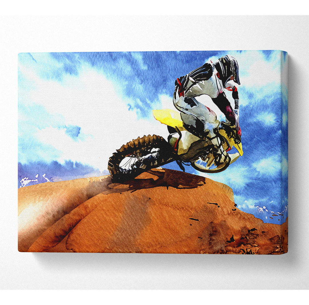 Verrücktes Motocross-Bike - Kunstdrucke auf Leinwand - Wrapped Canvas