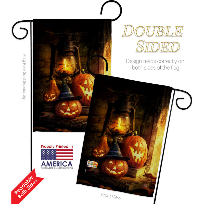 Double Sided 18.5'' H x 13'' W Polyester Halloween Flag Set