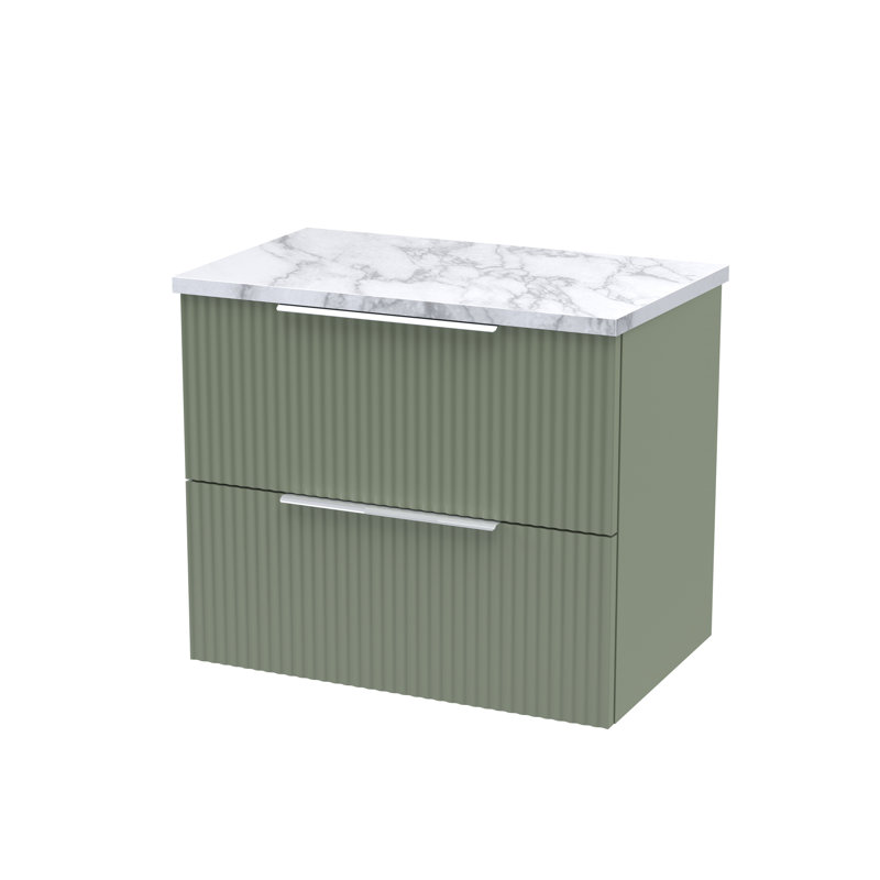Fluted 60.5cm Single Bathroom Vanity Base Only, Satin Green