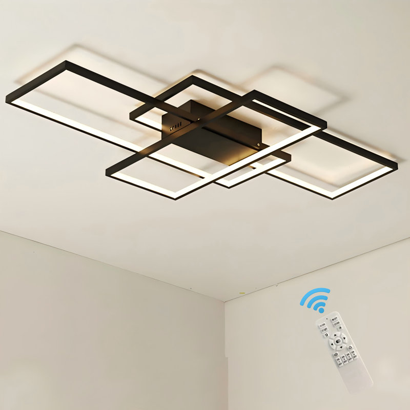 Arlyn 3-Light LED Flush Mount, 8cm H x 90cm W x 50cm D, Black