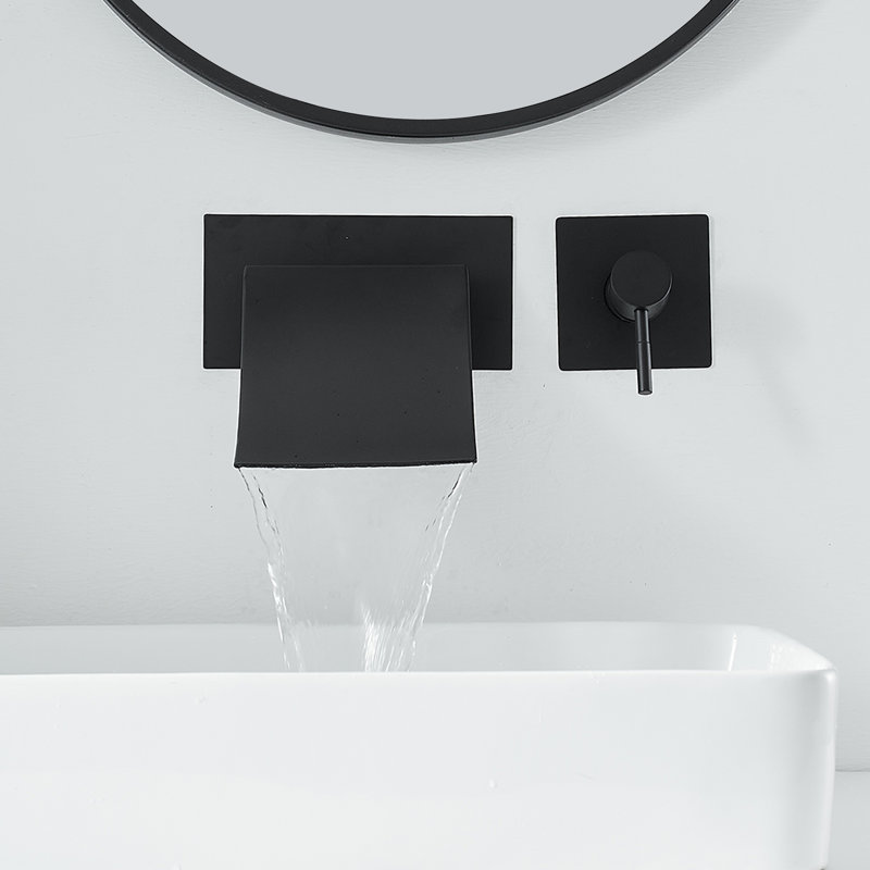 Wall Mounted Optional Single-handle Bathroom Faucet, Matte Black