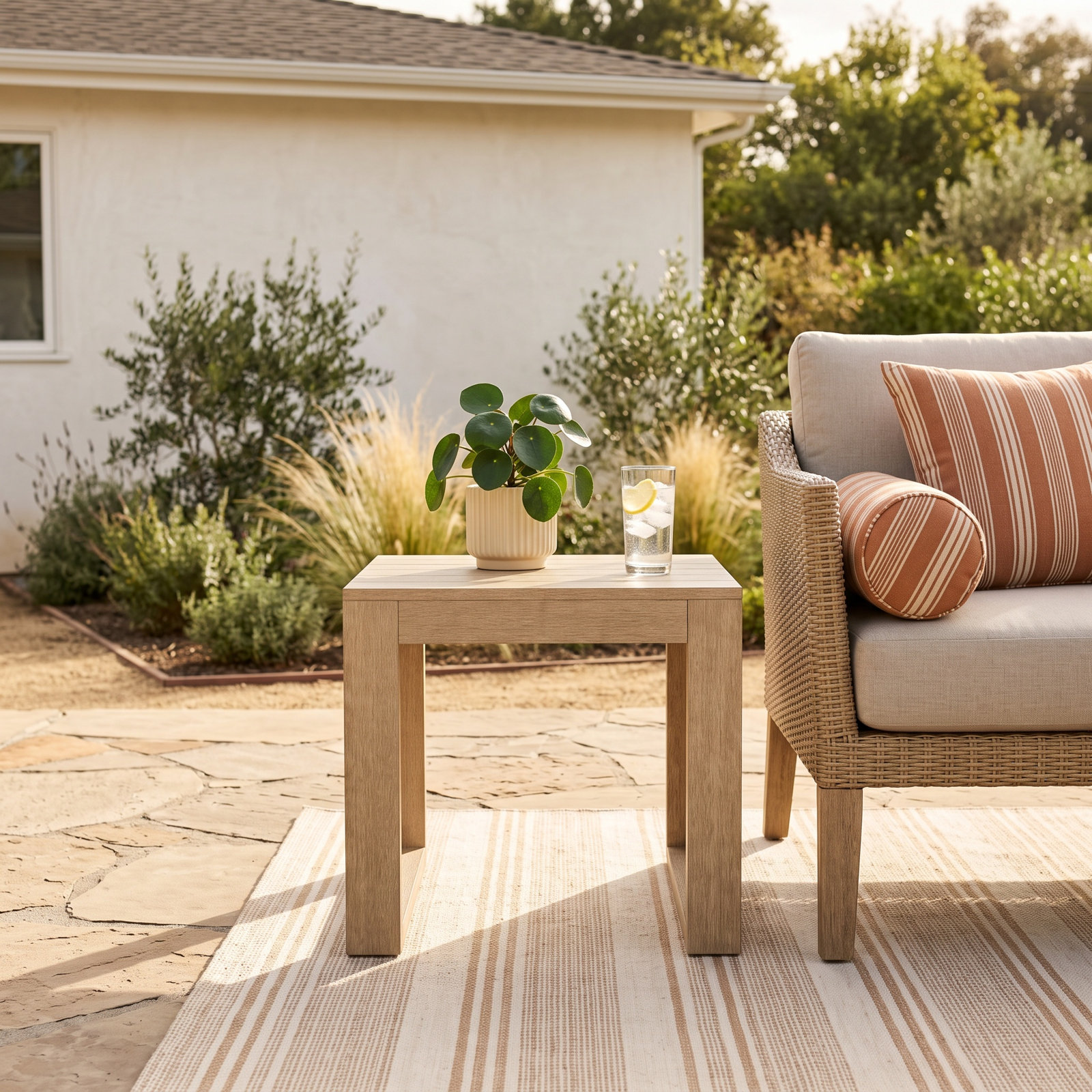 Cove 22" Eucalyptus Patio Side Table