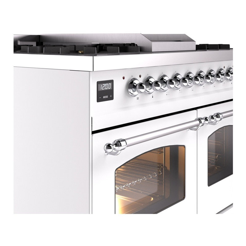 ILVE Nostalgie II 40 in Dual Fuel Range, Natural Gas, White/Copper