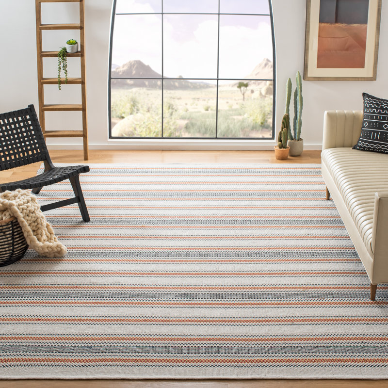Tapis rayé en coton Annia, Rectangle 4 pi x 6 pi