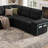 7-Seater Large Sectional Sofa Bed With Storage Ottoman & Lovescat, Chenille Modular Sleeper Sofa Set With 2 Pillows, 112" U-Shaped Convertible Couch For Living Room-1043419753