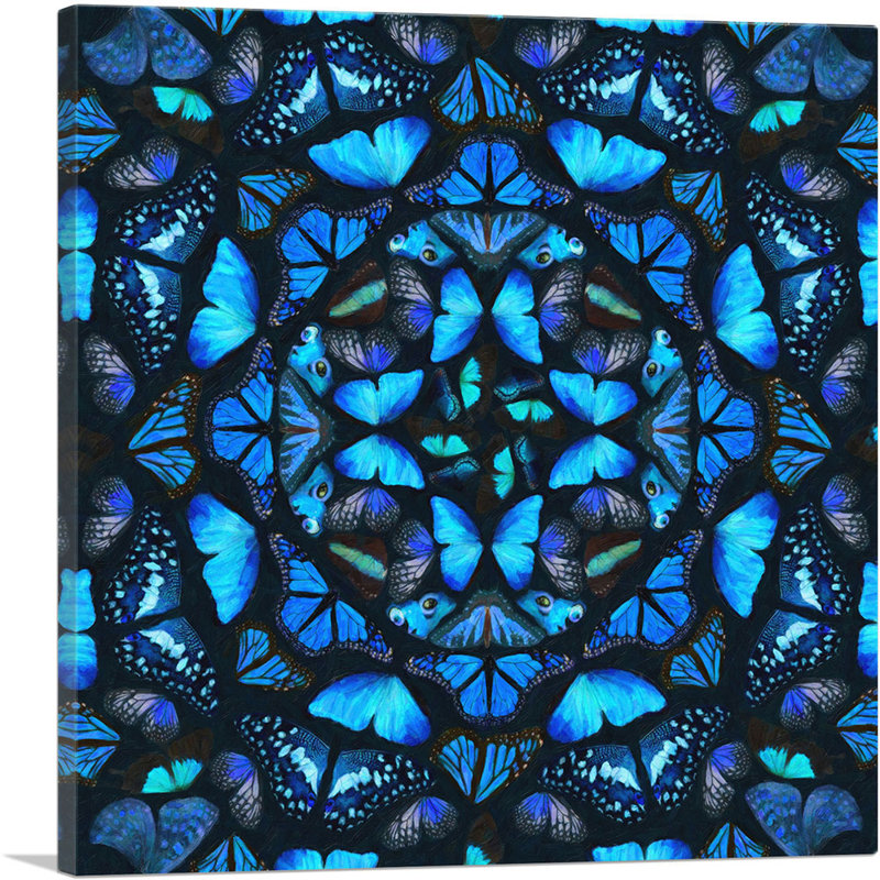 «Butterfly Kaleidoscope Wings Insect», reproduction d'art sur toile tendue, H 12 po x l 12 po x P 0,75 po