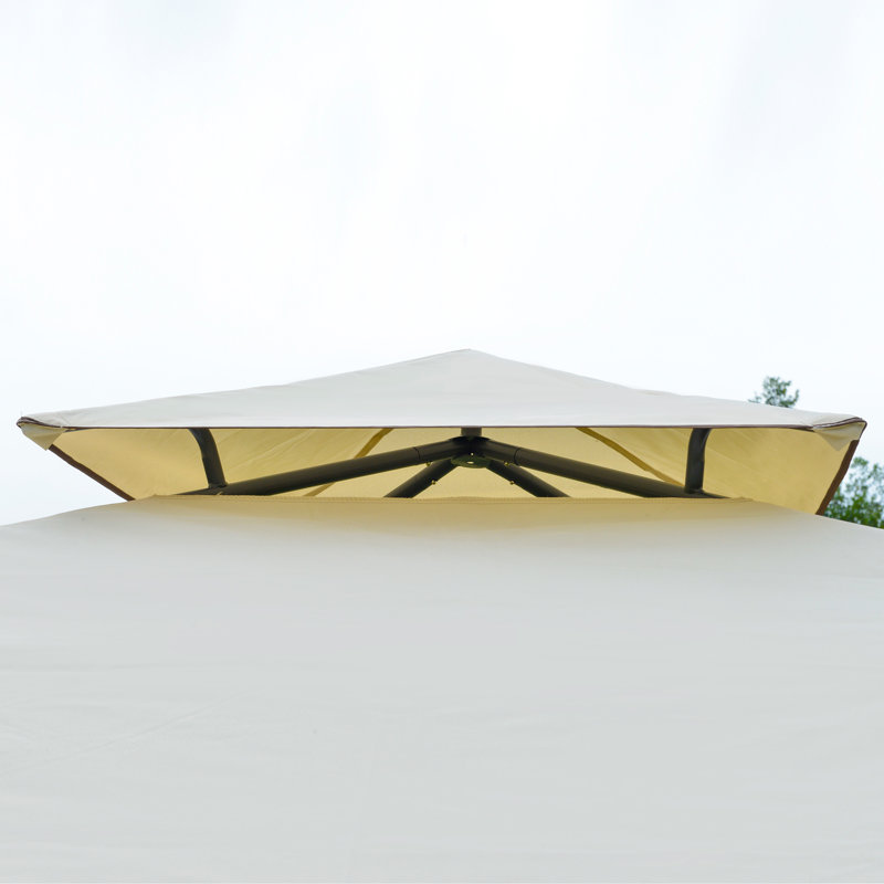 Milanna 3.5m x 3.5m Steel Party Tent, Beige, Beige