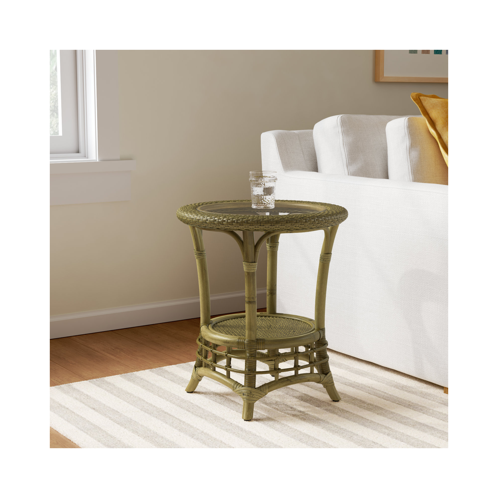 Luca End Table, Brass