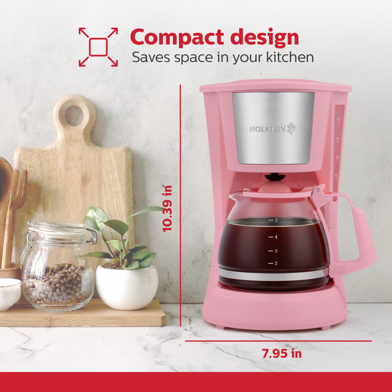 Cafetière 5 tasses Holstein Housewares, Rose