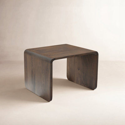 Carrie Solid Wood C-Shaped Side Table