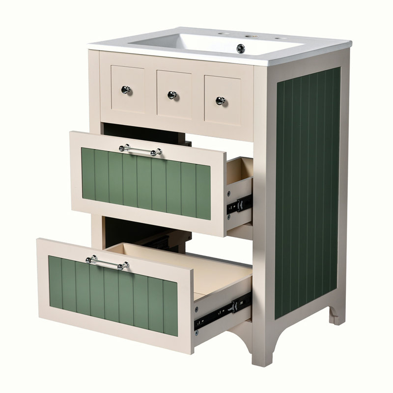 Ensemble de meuble-lavabo avec lavabo en céramique