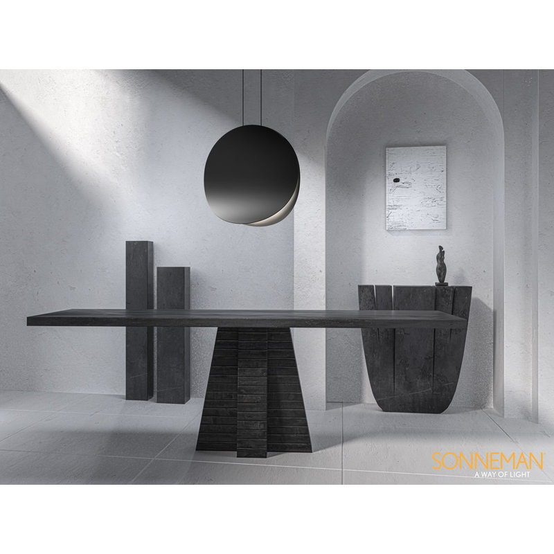 Malibu Discs 1 - Light LED Pendant, Satin Black, 7.5" H x 7.5" W x 3.75" D