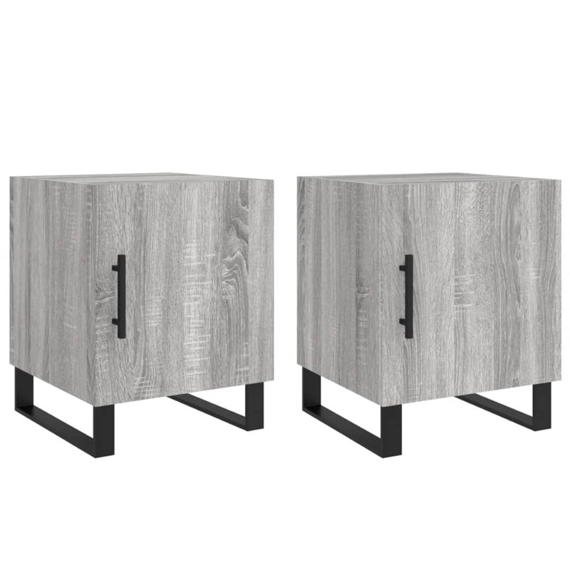 Bodaway 40cm W Manufactured Wood Bedside Table, Grey Sonoma, Set of 2