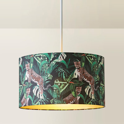 Alyssa 20cm H Linen Blend Drum Lamp Shade ( Slip-On ) in Green