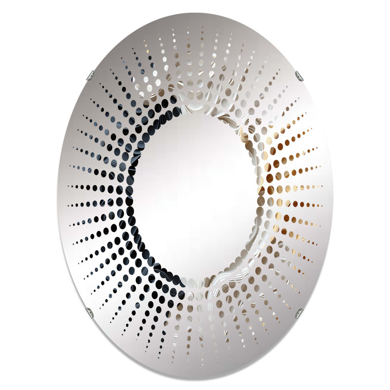 Minimalisme beauté sérénité Art - Miroir décoratif Starburst | Ovale, 29,5 po x 19,6 po