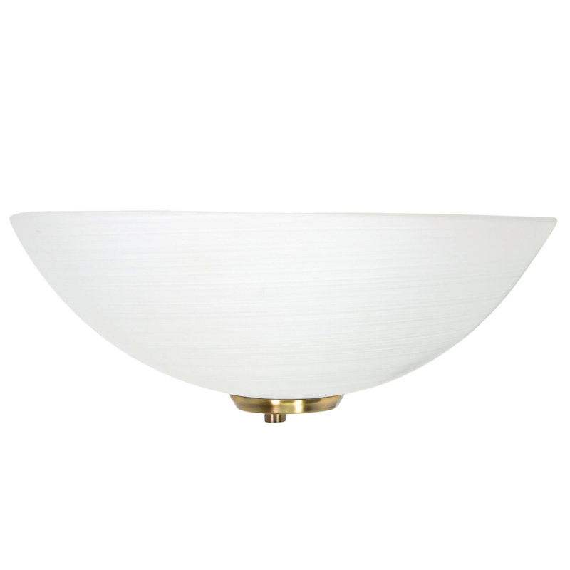 Maryjane Traditional Flush Wall Uplighter with Opal Swirl Glass Diffuser, Antique Brass