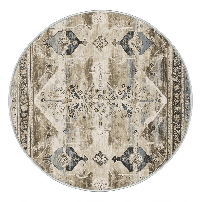 Tapis opulent en mosaïque, Rond 3 pi
