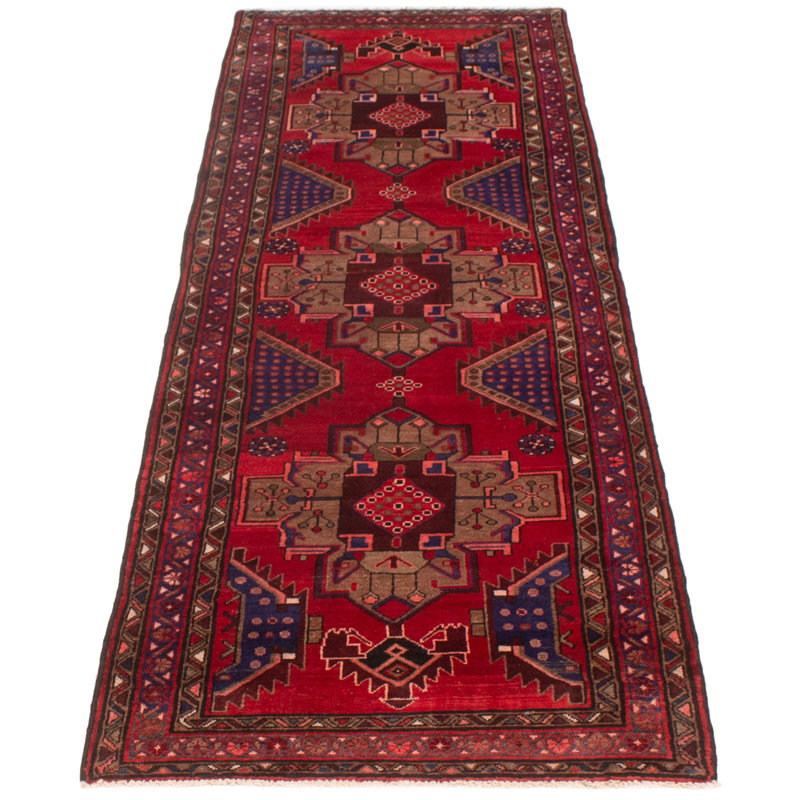 Anadol One-of-a-Kind 3'4" X 10'0" 1990s Runner Wool Area Rug Red