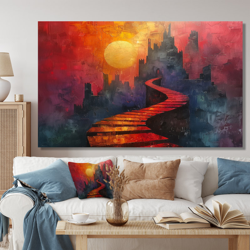 Sherine - Châteaux, salon d'art mural, H 40 po x l 60 po x P 1,5 po, Toile tendue