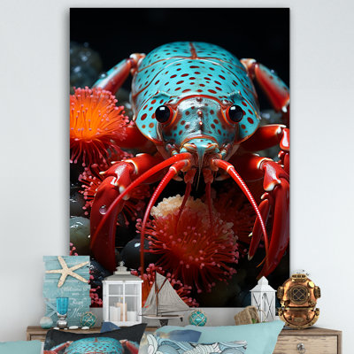 Red And Turquoise Mantis Shrimp Photo Framed On Canvas Print -  Highland Dunes, 2E1F6248F7BA4975B3DF36EBF595691F