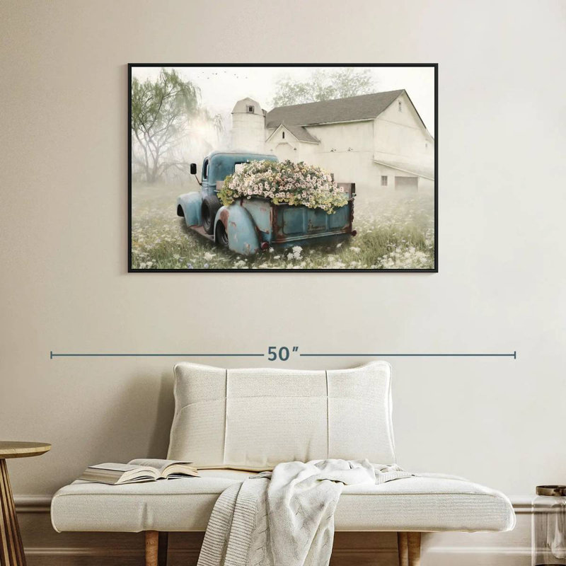 Pleine de fleurs, Cadre flottant noir, 40 po x 27 po