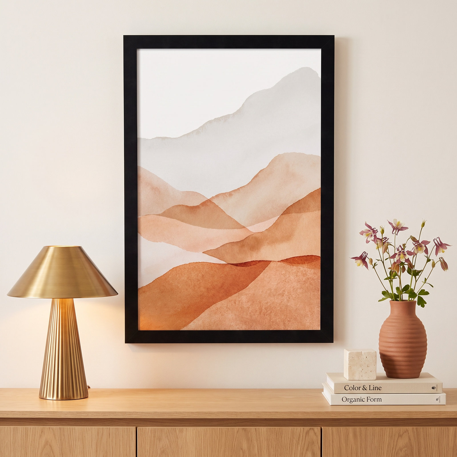 Doris "Mountain Range III" Print, 19.25" H x 13.25" W x 0.88" D, Black