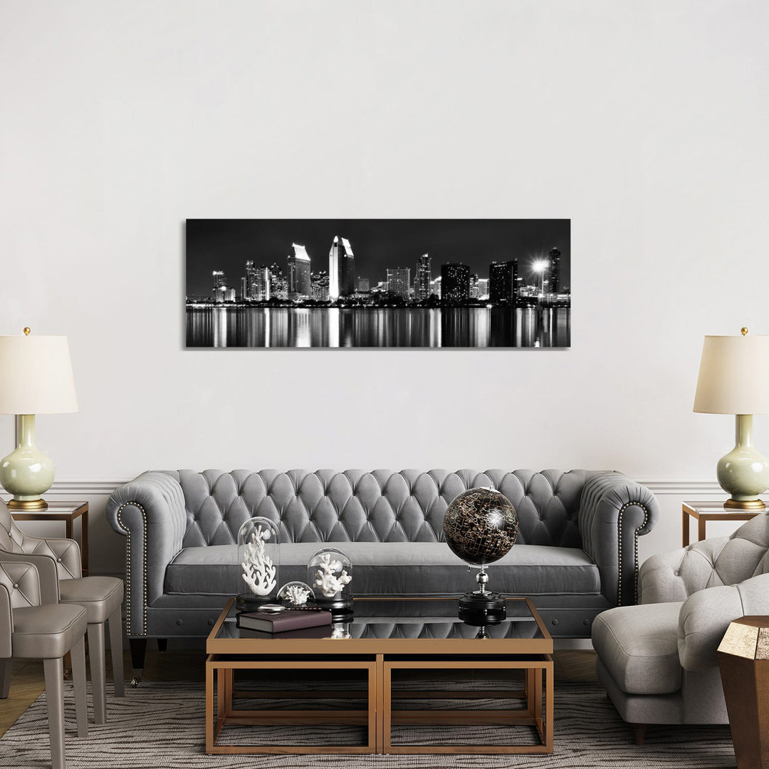 San Diego Skyline Cityscape - Wrapped Canvas Panoramic Photograph