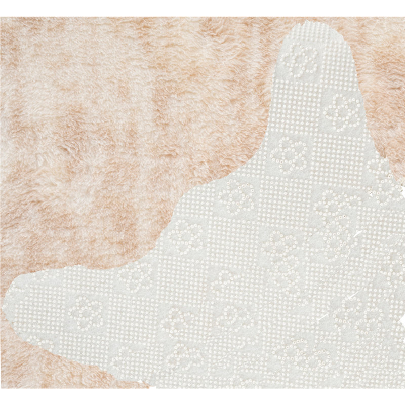 Tapis beige en polyester tissé à la machine Novelty Kota, Nouveauté 2 pi 7 po x 3 pi 11 po