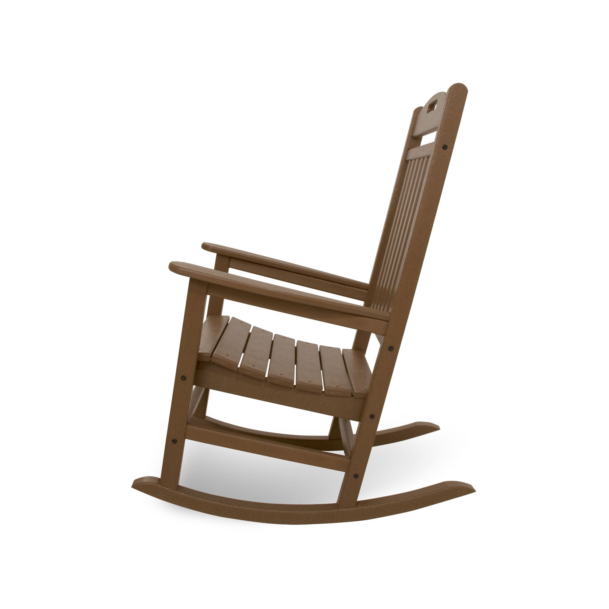 POLYWOOD Yacht Club Rocking Chair, Brown