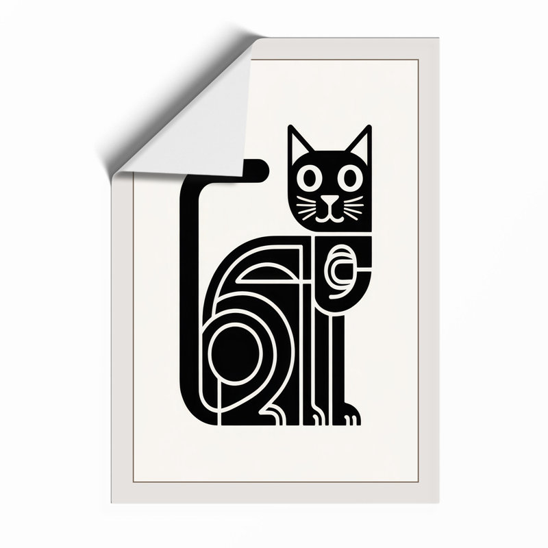 Cat Geometric - Print, Unframed, A4 - 29.7 x 21.0 cm