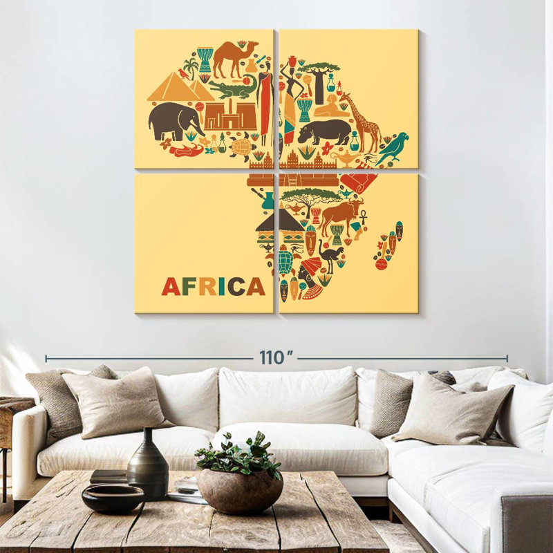 Carte de la culture d'Alazia en Afrique, H 74 po x l 74 po