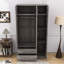 Armoire autoportante élégante avec miroir pleine longueur, tiroir verrouillable et armoire supérieure Mhapankar-1525130843