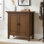 Armoire de rangement transitionnelle en bois massif l 32 po avec tablettes réglables et plateau à rebords Redmond