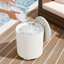 Ensemble de tables d'appoint 2 pièces pour refroidisseur d'extérieur polyvalent, seau à glace 2 en 1 et barre de boissons pour patio, bord de piscine et pique-nique, blanc-111066863-126560349