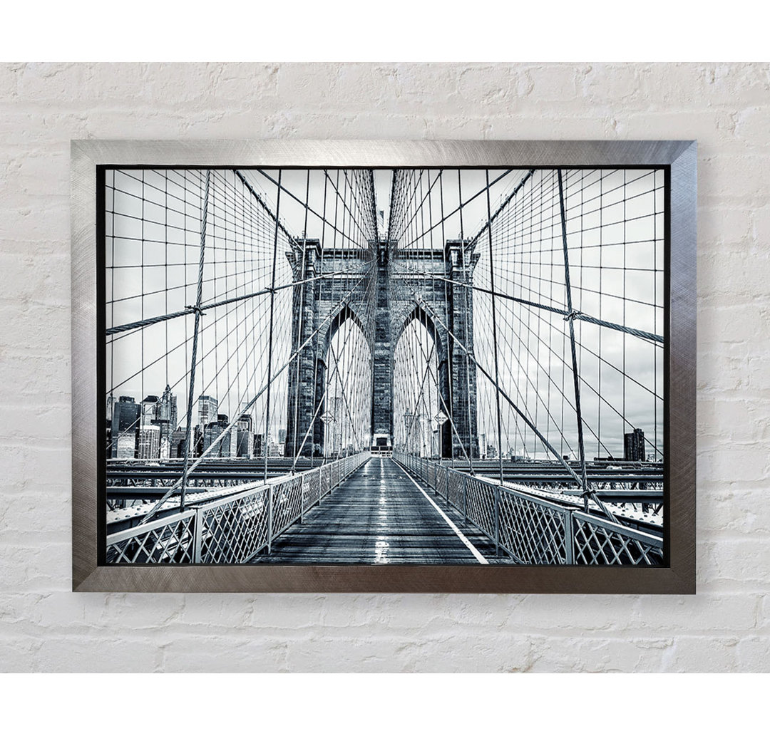 Silberne Brooklyn Bridge - Einzelner Bilderrahmen Kunstdrucke