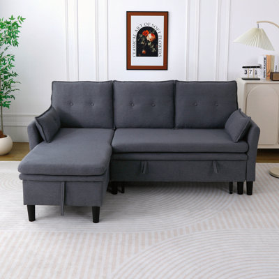 L-Shaped Reversible Chaise Sectional Sofa With Storage