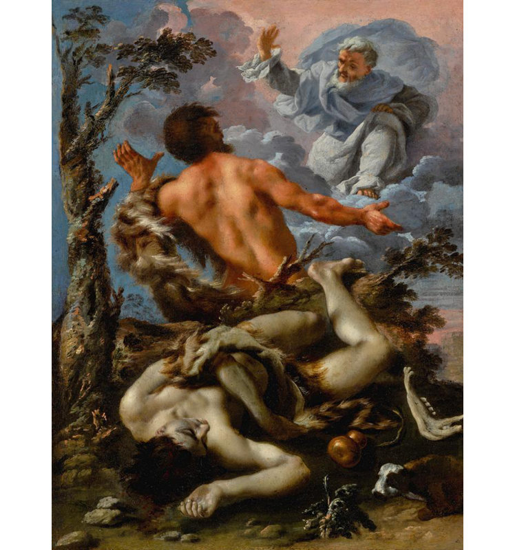 «Cain and Abel» par Alessandro Rosi - Art mural sur toile tendue avec châssis, H 24 po x l 17 po