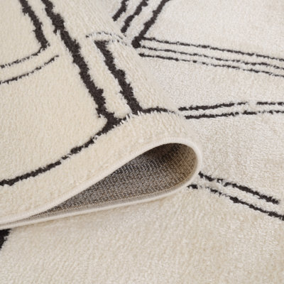 Cherle Moraccan White Power-Loom Area Rug