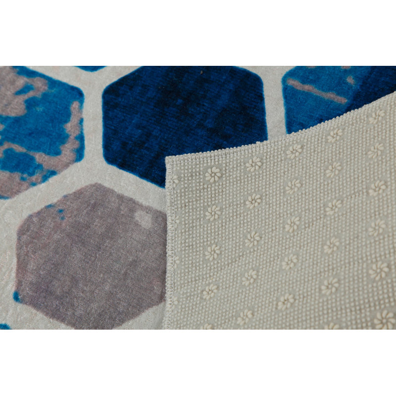 Soft Hall Carpet 2.6 x 4.9 Feet | 100% Polyester, 0.04 in Pile Height | Antibacterial, Non-Slip Underside | Woven with 3D Digital Printing | Machine Washable | Durable & Stylish for Entryways & Living Rooms