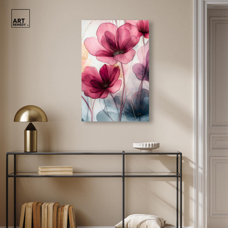 Filigree Flora II Canvas Flower Wall Art by Art Remedy, 15" H x 10" W, Frameless Painting, Wrapped Canvas