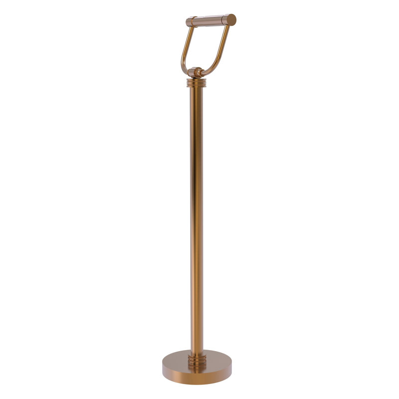 Porte-papier hygiénique sur pied avec détails en pointillés, Bronze brossé