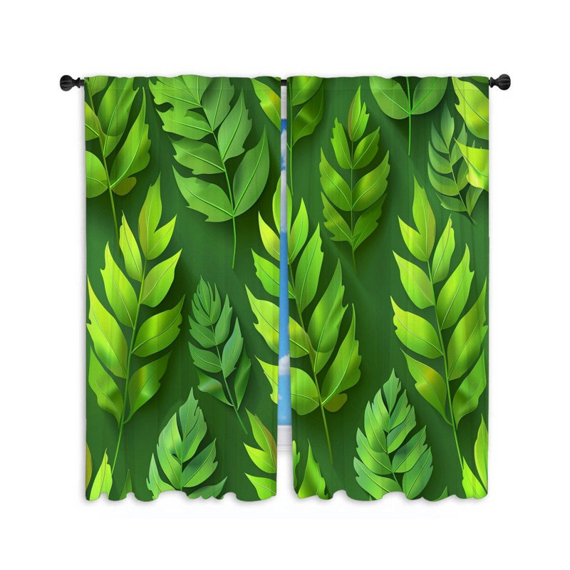 Forest Nature Bathroom Room Darkening Curtain, 56" W x 80" L