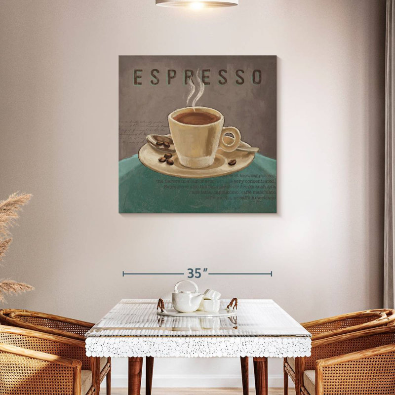 Yarlin Coffee And Co II bleu sarcelle et gris, H 36 po x l 36 po