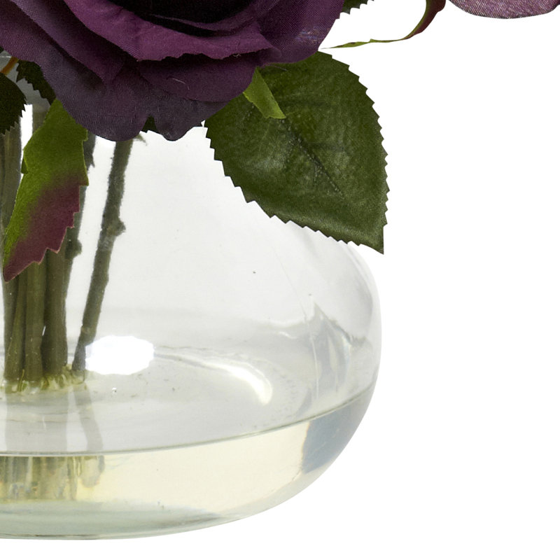 Centre de table Roses dans un vase, Mauve