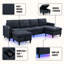 Canapé modulaire de 109 po pour le salon, canapé modulaire 4 places avec lumière RVB / recharge sans fil / USB / type C-1776092107