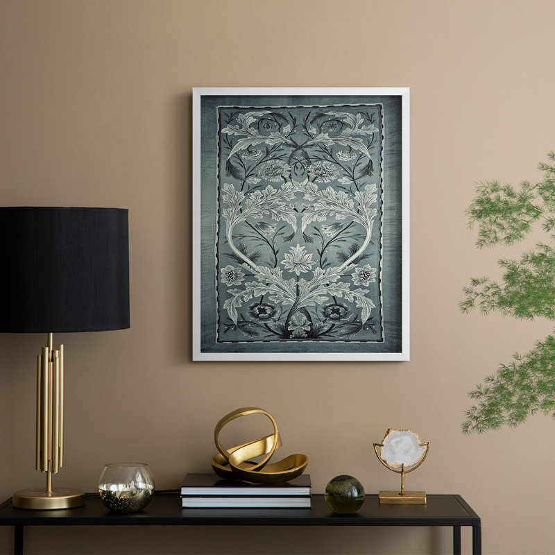 Vintage Abstract Print CLV Framed Print - Solid Wood, 21" H x 17" W, White