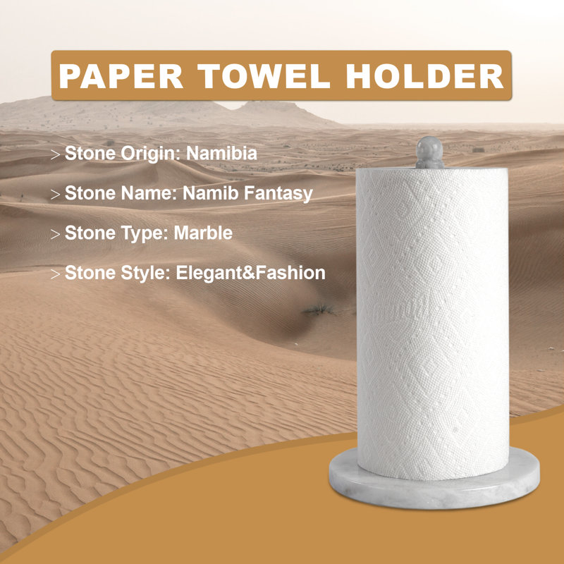 Porte-serviettes de papier sur pied en marbre avec base plus grande